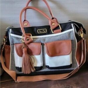 Itzy Ritzy Black, Brown, and White Baby Bag